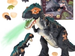 Grote interactieve T‑Rex dinosaurus met stoom, licht en geluid, legt eieren
