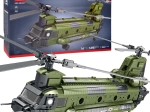 Reobrix bouwset helikopter CH-47 Chinook – militaire tandemrotor-helikopter, 1451 onderdelen