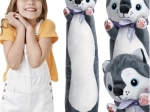 Pluche huskyhond 70 cm KRUZZEL – lange knuffelspeelgoed en kussen