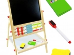 Kruzzel dubbelzijdig houten bord voor kinderen 6-in-1 met accessoires