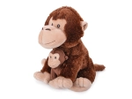 Pluchen aap met jong – zittend knuffelspeelgoed
