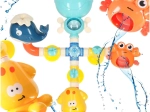 Water-speelset voor in bad met buizen en fontein – zeedieren