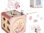 Houten educatieve activiteitenkubus 5-in-1, roze