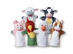 Set handpoppen – boerderijdieren, 6 stuks