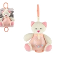 Muzikale pluchen teddybeer 18 cm roze