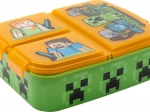 Kinderlunchbox MINECRAFT met 3 vakken, oranje‑groen