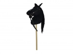 Pluchen stokpaard met geluid, 70 cm, zwart