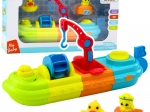 Badspeelgoed Boot met kleurrijke elementen, Kraan, Haak, Eendje en Schildpad
