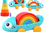 Regenboog kameleon speelgoed montessori 18m+