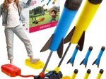 Dubbele lanceerbasis voor kinderen met schuimraketten