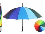 Kleurrijke uitschuifbare regenboogparaplu 78 cm