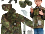 Kinder camouflage soldatenkostuum met verkleedset 3-8 jaar