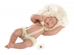 Llorens pasgeboren realistische baby - slapende meisje met volledig vinyl lichaam - 31 cm