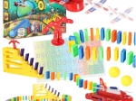 domino met vliegtuiglanceerder – educatieve STEM-bouwset