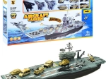 Groot militair vliegdekschip – speelset met vliegtuigen en voertuigen