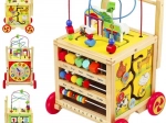 Houten loopwagentje en educatieve blok voor kinderen