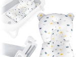 Kussentje voor babybadje RICOKIDS – sneldrogende ergonomische inleg, wit‑blauw