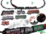 Elektrische treinbaan met stoomlocomotief, geluiden en verlichting