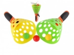 Kunststof Catch Ball-spel 25 cm – set met mandjes en ballen