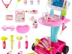 Doktersset voor kinderen met karretje – roze, 18-delig
