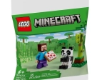 Bouwset Minecraft Steve en kleine panda