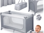 Ricokids reisbedje met matras en transporttas, lichtgrijs