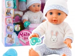 Pop babypopje plast met accessoires en geluiden