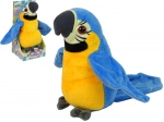 Interactieve blauwe prater papegaai die woorden herhaalt