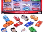 Set van metalen retro autootjes 1:64 (12 stuks)