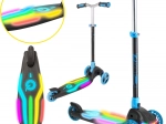 EVO kinder driewielstep Rainbow Blast met LED deck, opvouwbaar en in hoogte verstelbaar, blauw