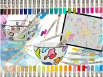 acrylmarkers voor textiel, steen en glas – set van 48 kleuren