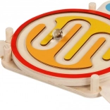 Houten doolhof met knikker