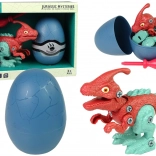 Bouwbare dinosaurus PARASAUROLOPHUS in ei met schroevendraaier