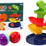 Educatieve knikkerbaan Groene dinosaurus