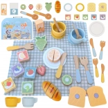 Tooky Toy houten picknickset met snijfruit in koffer