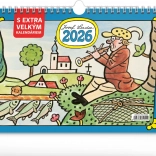 Bureaukalender Josef Lada met extra groot kalendarium 2026
