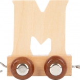 Houten wagon met de letter M voor treinbanen small foot