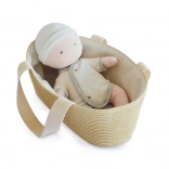 Doudou Jolijou pop Pol in draagtas voor kinderwagen 28 cm