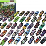 Set van 50 metalen autootjes – kleurrijke race- en stadsmodellen