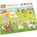 Houten inlegpuzzel dieren - met geluid