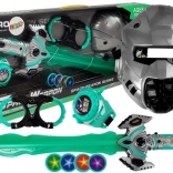 Kosmische speelgoedset met lichtzwaard, masker en schijfschieter