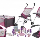 Grote speelset met accessoires voor poppen, 21 stuks