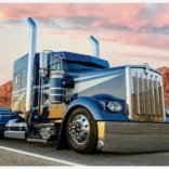 Diamant schilderen Blauwe truck 30x40 cm