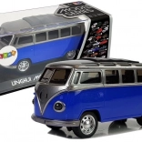 Speelgoedbus met frictie-aandrijving op batterijen, licht en geluid – blauw