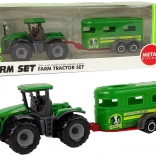 Groene tractor met aanhanger – kinderset voor de boerderij