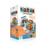 Blauwe camera met thermische afdruk