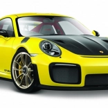 Metalen model Porsche 911 GT2 RS geel 1:24