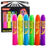Neon set voor gezichtsschilderen UV fluorescerende markers 6 stuks