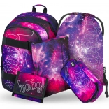 Schoolset Galaxy: rugzak, etui, zak, mappen, portemonnee