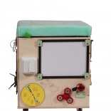 3-in-1 Montessori manipulatieve kubus / taboeret met zitje en wieltjes